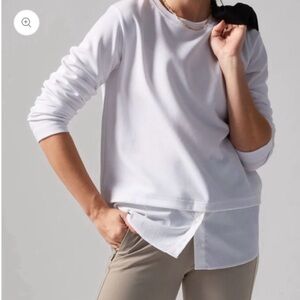 Athleta Gallery 2.0 Women's Bright White Stretch Shirt - size Medium